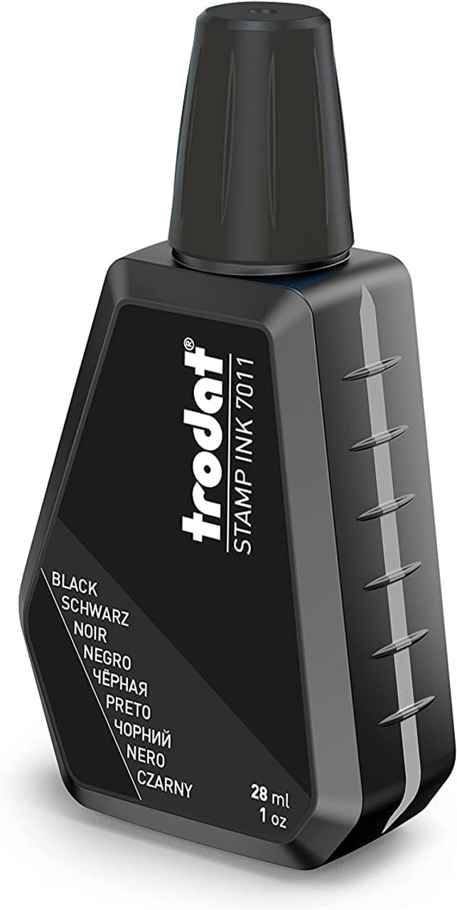 Trodat 55886 28 ml 7011 Stamp Pad Ink - Black - Image 1